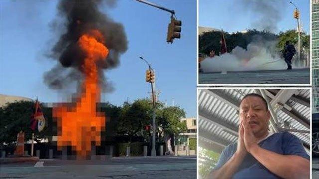 Tibetan man dies after setting himself on fire near UN headquarters, activists say