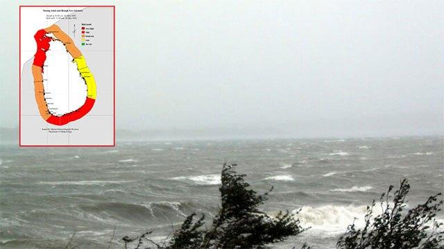 Advisory issued for strong winds and rough seas