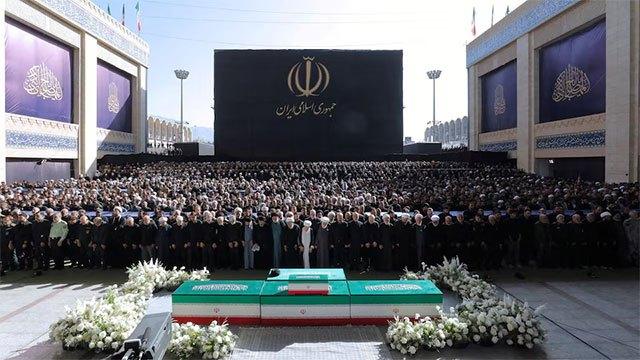Three sons of Iran's slain leader Ali Khamenei appear at funeral
