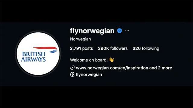 Norwegian Air lost a World Cup bet to British Airways, then changed its Instagram logo