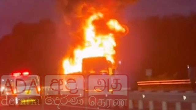 Luxury bus catches fire on Southern Expressway