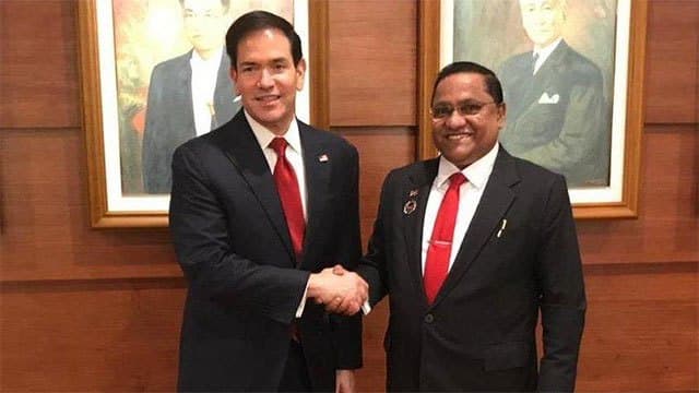 FM Vijitha Herath meets US secretary of state Marco Rubio in Manila