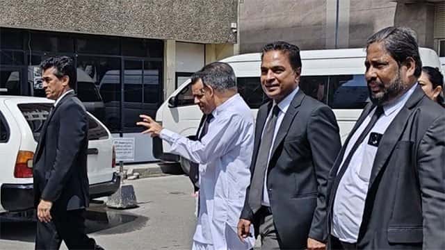 SLPP General Secretary Sagara Kariyawasam arrives at CCIB