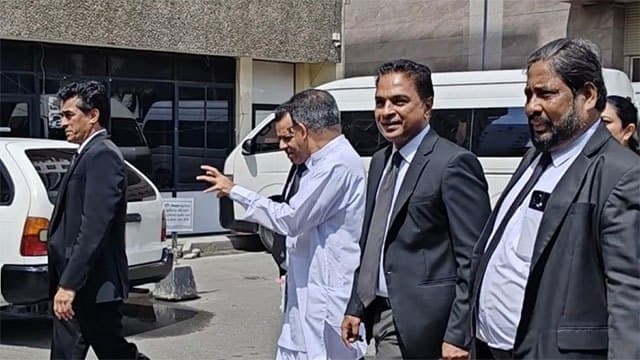 SLPP General Secretary Sagara Kariyawasam arrives at CCIB