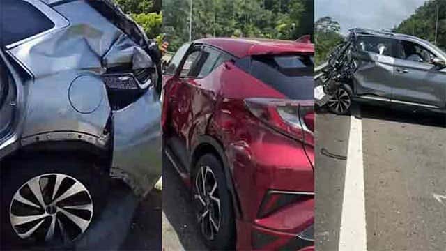 Two injured after 3 vehicles collide on Southern Expressway