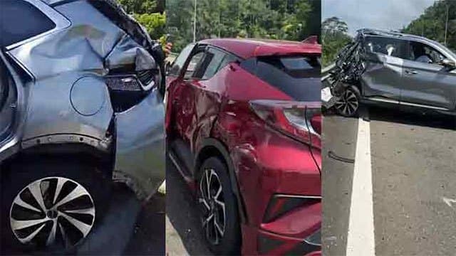 Two injured after 3 vehicles collide on Southern Expressway