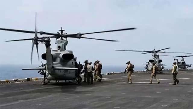 US helicopter fired on ship that tried to break Iran ports blockade