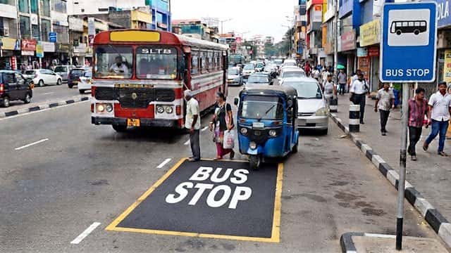 Sri Lanka Police warns motorists against obstructing designated bus stops