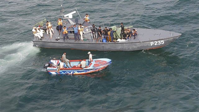 Search operations continue further after Navy vessel distressed off Angulana