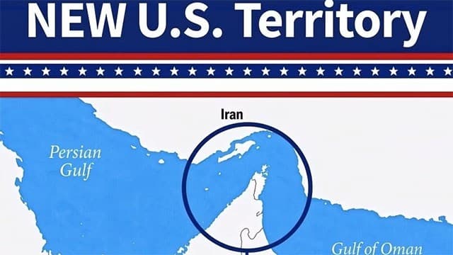Trump posts map showing Strait of Hormuz as US territory