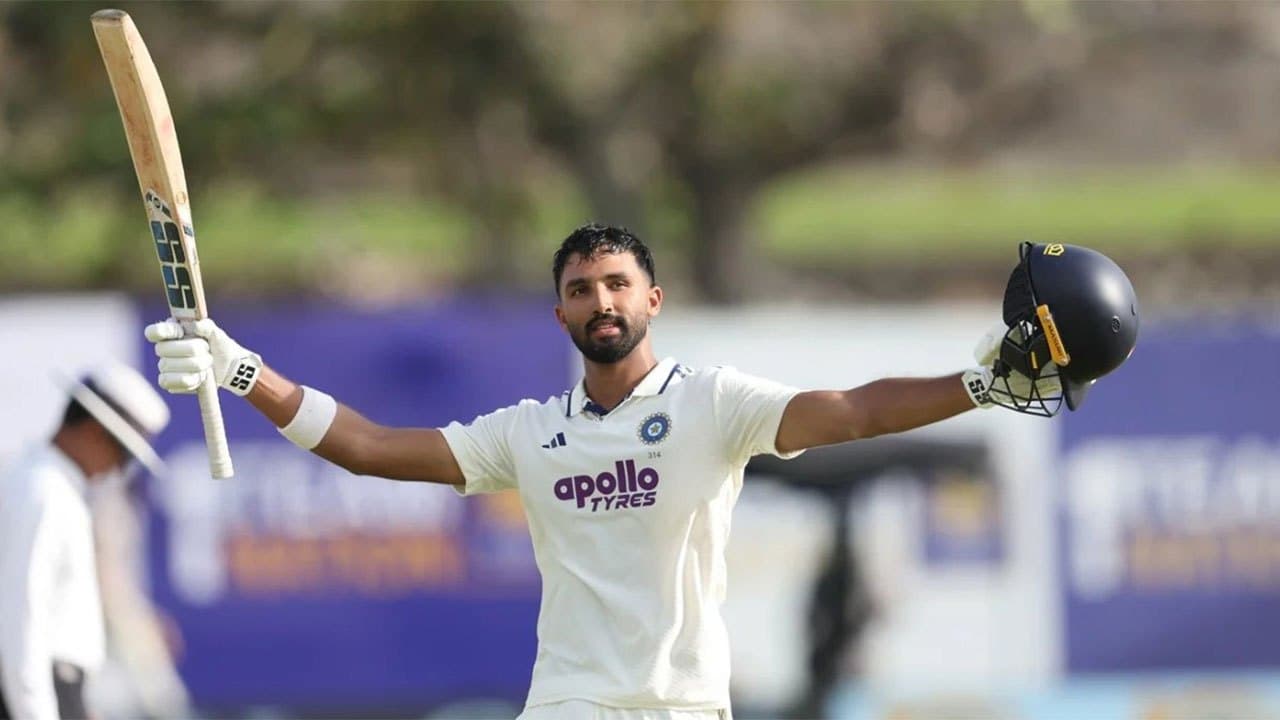 Devdutt Padikkal hits century as India reach 300/5 against Sri Lanka at SSC