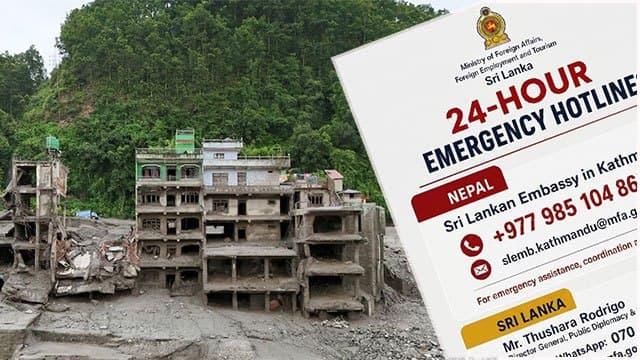 24-hour emergency hotlines for Sri Lankans in Nepal amid deadly floods