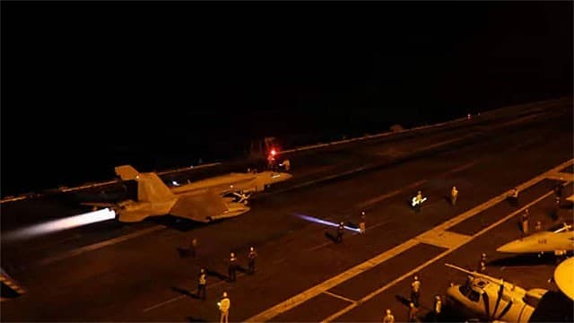 US forces strike two Iranian launchers on Iran's Larak island, US official says