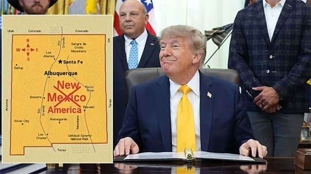 Trump posts map renaming New Mexico as 'New America'