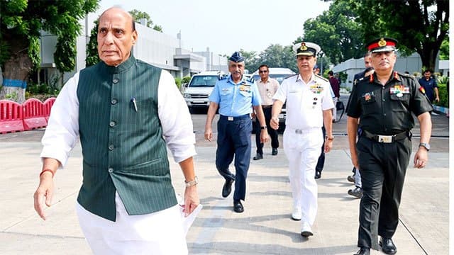 India's Defence Minister Rajnath Singh arrives in Sri Lanka
