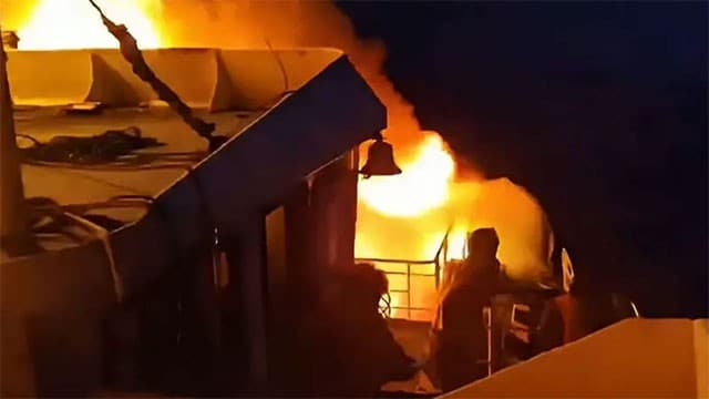 Five killed and 87 feared missing after fire breaks out on ferry in Philippines