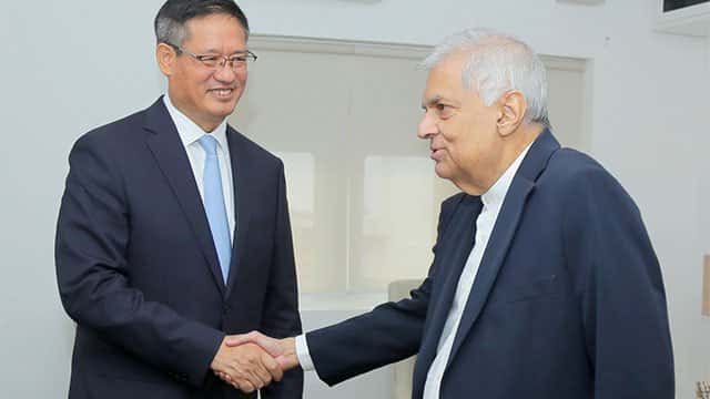 New Chinese Ambassador meets ex-President Ranil Wickremesinghe