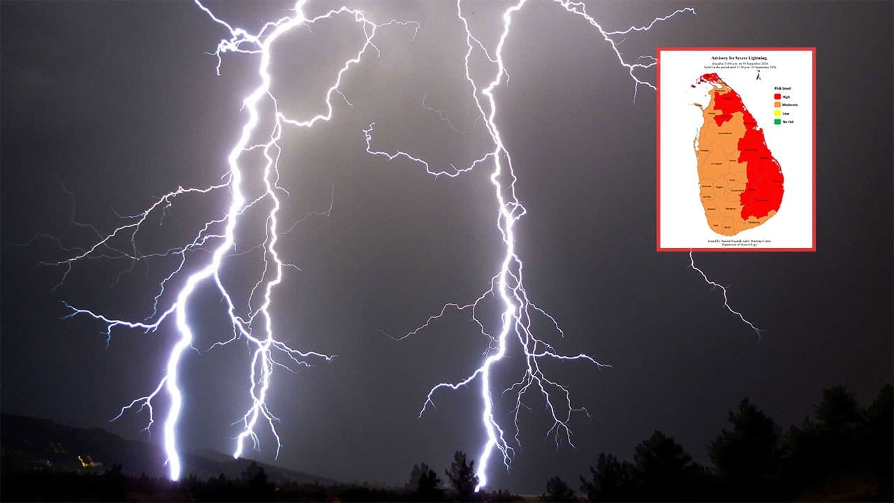 Advisory issued for severe lightning in several areas