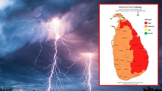 Advisory issued for severe lightning
