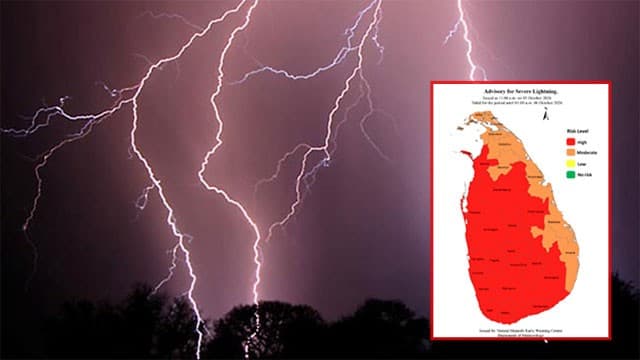 Advisory issued for severe lightning
