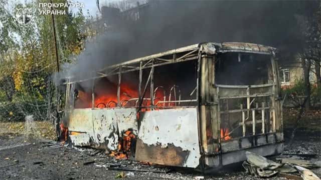 Russian strike on buses kills 33, say officials, as deadly attacks on Ukraine surge