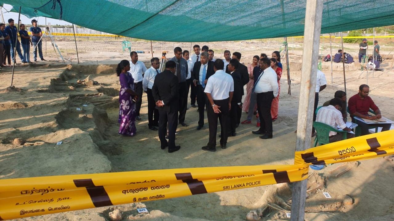 Justice Minister inspects Chemmani mass grave...