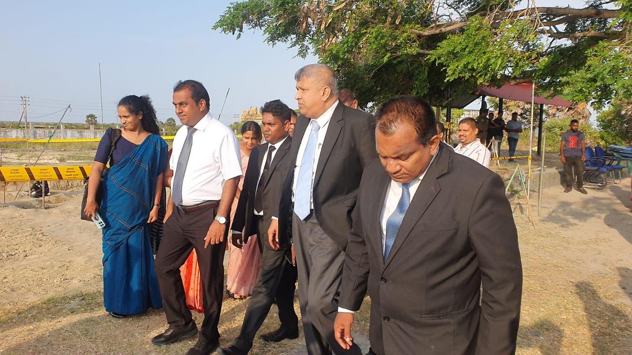 Justice Minister inspects Chemmani mass grave...