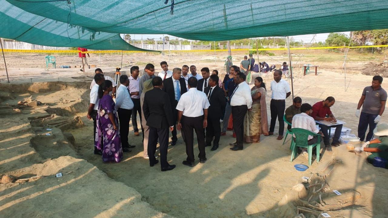 Justice Minister inspects Chemmani mass grave...