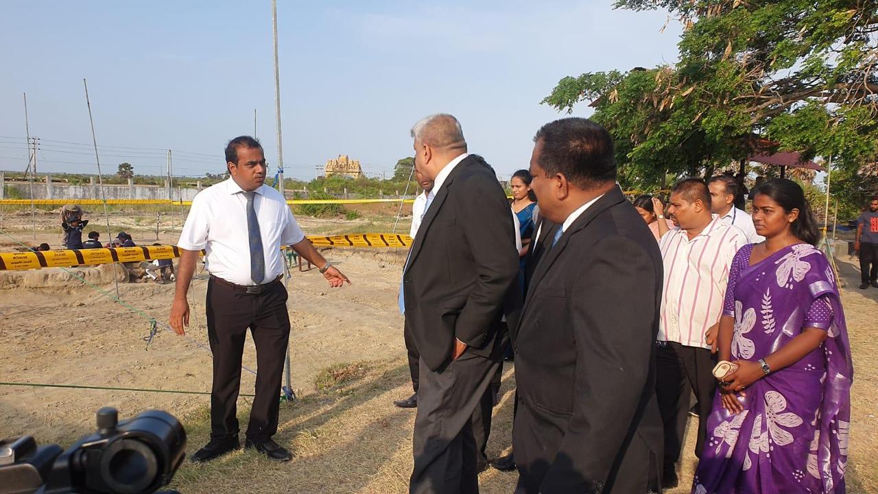 Justice Minister inspects Chemmani mass grave...