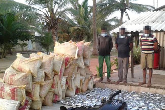 Three nabbed with smuggled in dried turmeric & glyphosate consignment