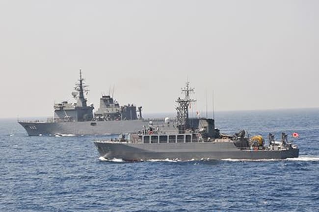 Two Japanese maritime self-defense force ships in Colombo