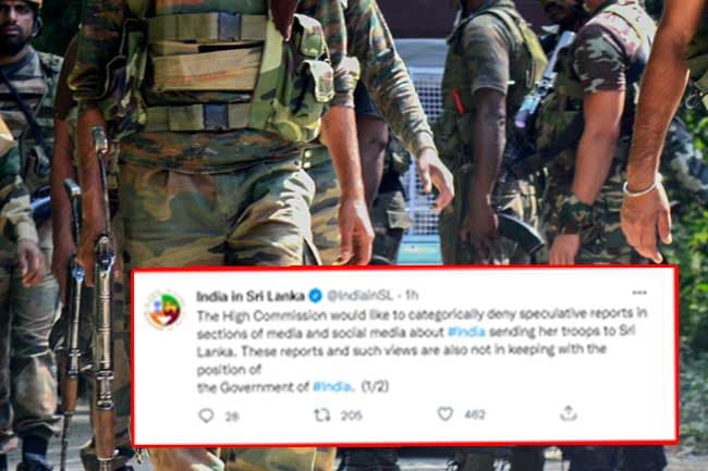 India categorically denies reports on deploying troops to Sri Lanka