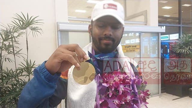 Javelin Champion Rumesh Tharanga returns to Sri Lanka with Asian Games Gold
