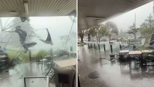 Rare tornado rips through Australia town