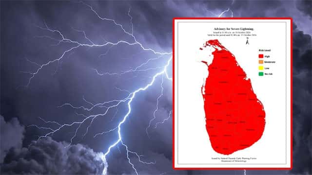 Advisory issued for severe lightning across all provinces